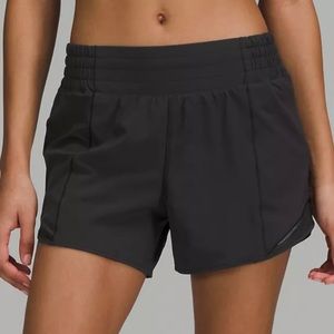Black Lululemon Hotty Hot High-Rise Lined Short 4"